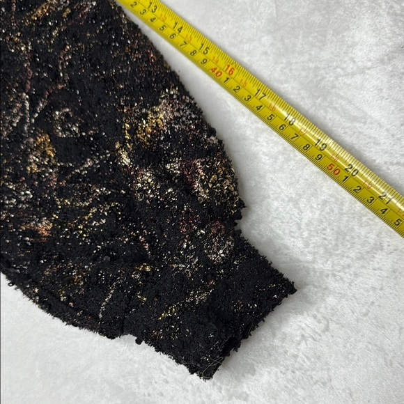 BURU Black and Gold Crew Neck Sweater with Abstract Pattern - Picture 11 of 14